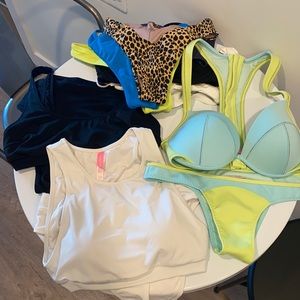 Victoria’s Secret 12 pc Swimsuit Bikini Lot S Small High Waist Cheeky Thong